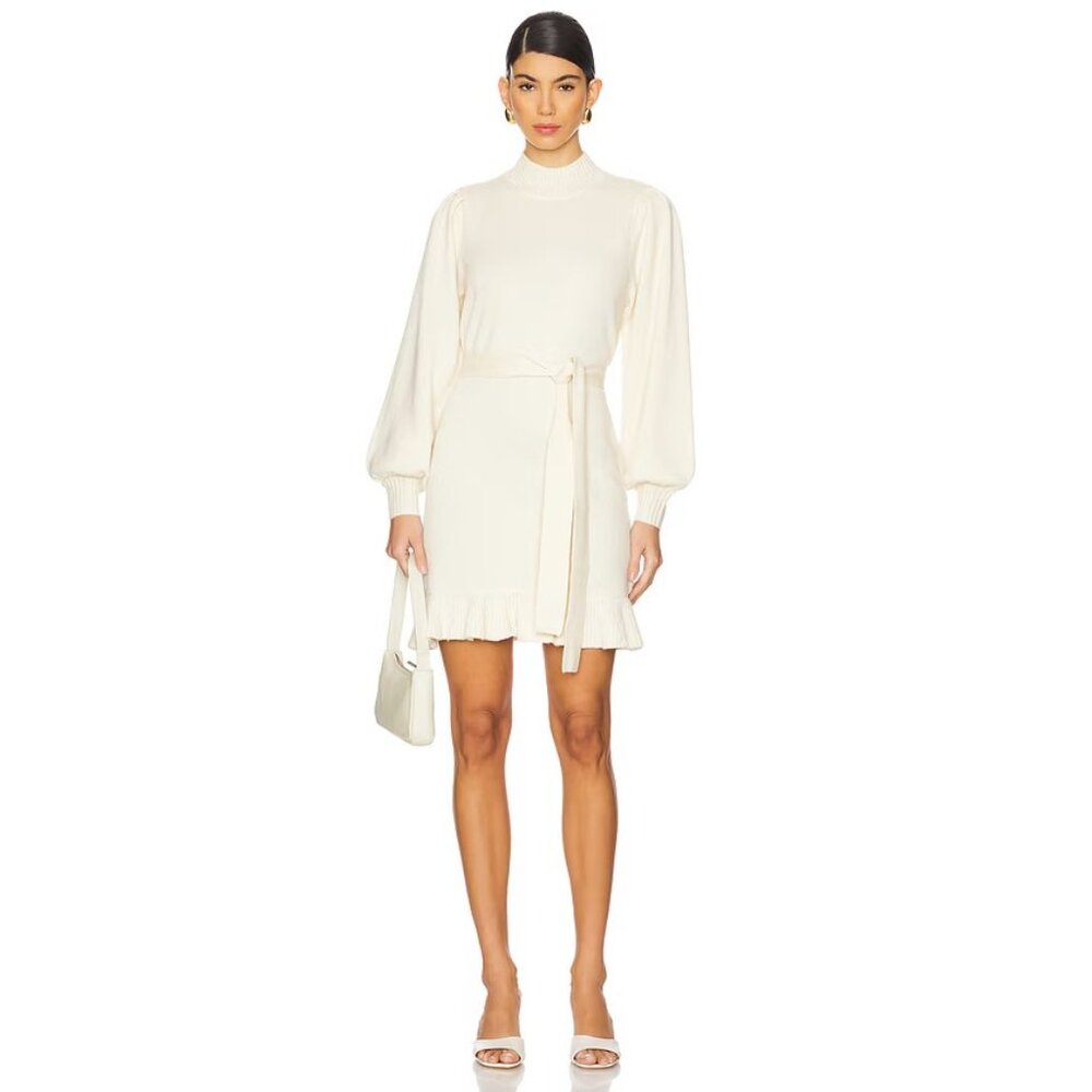 Paige Wool Blend Knit Mini Dress Julita Belted Sweater Dress SZ L NWT $299